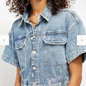Free People We The Free Blue Denim Coveralls